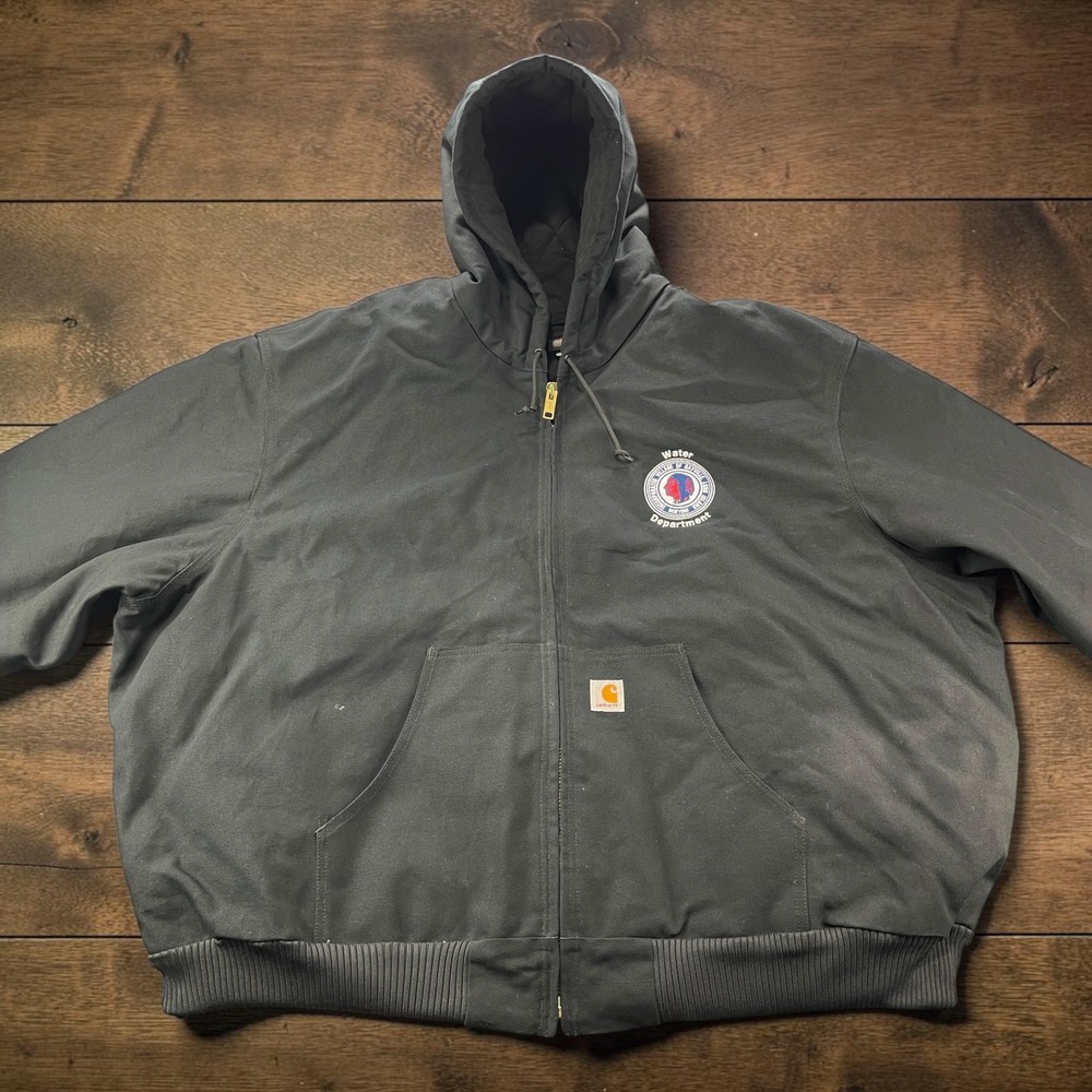 Vintage Carhartt J140 Active Jacket Mens 5XL Black Insulated Quilted Made in USA